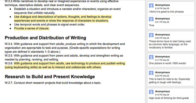 Crowdsourcing an Annotation of the Common Core