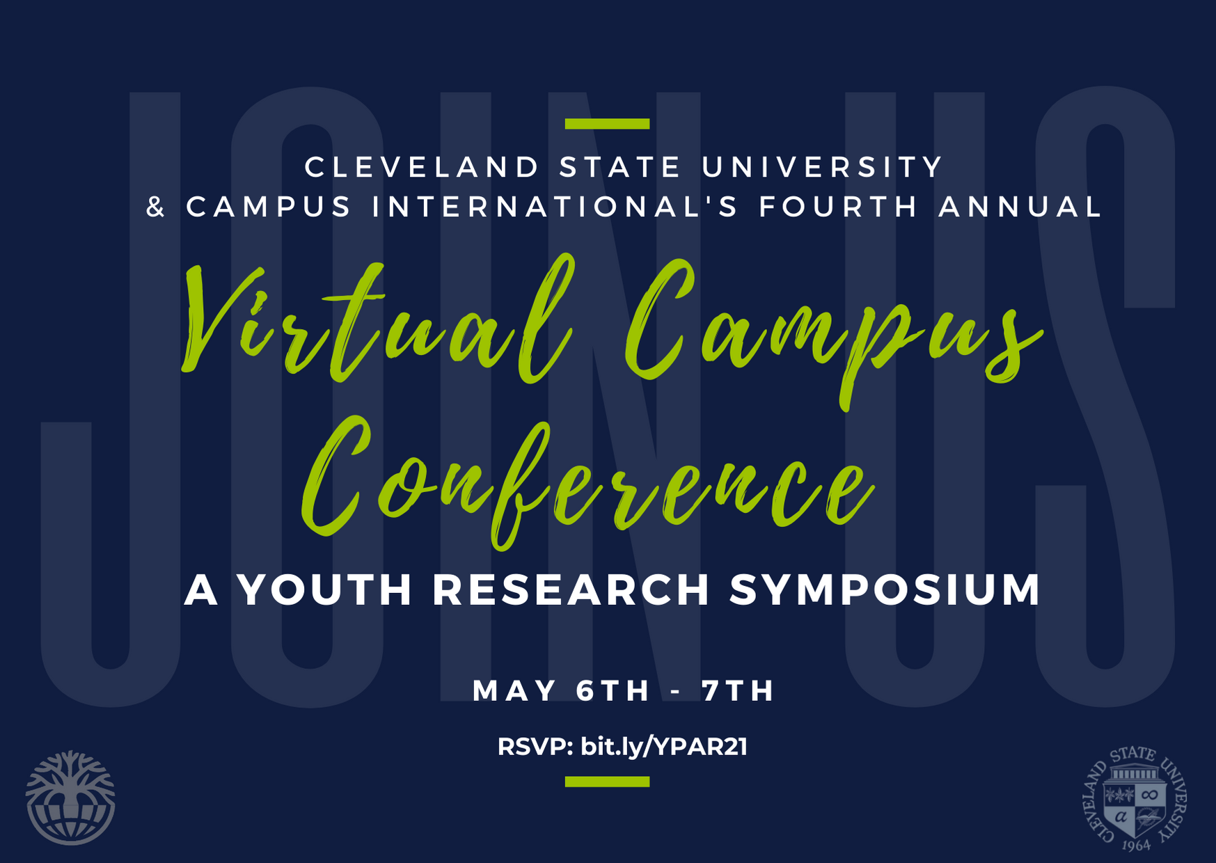 A digital save the date postcard for Campus Conference: A Youth Research Symposium